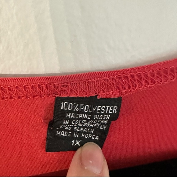 Boutique Women’s 3/4 Sleeve Dark Magenta Pink Tunic Scoop Neck Top Size 1X GUC - Picture 3 of 6